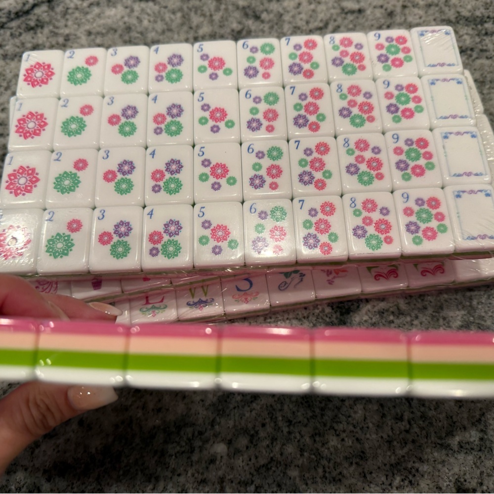 Colorful Mahjong Tiles Set